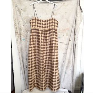 Tessa Fay Diamond Print Toile Maxi Puff Dress